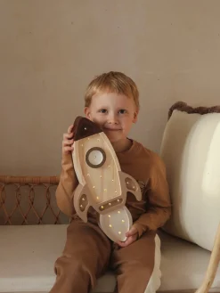 Little Lights Lampe Rumraket, Cappucino Wood