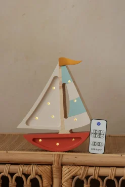 Little Lights Lampe Sejlbåd, Rød/Hvid