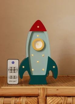 Little Lights Mini Lampe Rumraket, Blå