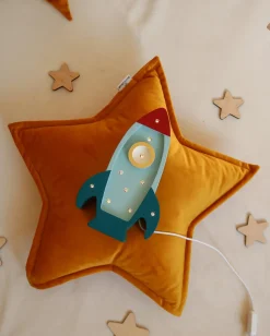 Little Lights Mini Lampe Rumraket, Blå