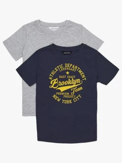 Luca & Lola Paulo T-Shirt 2-pak, Navy/Grey Melange