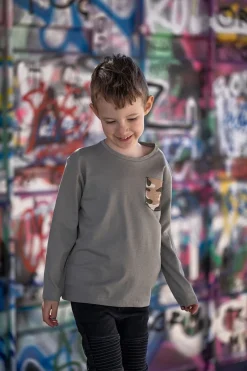 Luca & Lola Piero Langærmet T-Shirt, Khaki