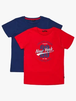 Luca & Lola Riccione T-Shirt 2-pack, Red/Navy