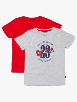 Luca & Lola Riccione T-Shirt 2-pack, Grey/Red
