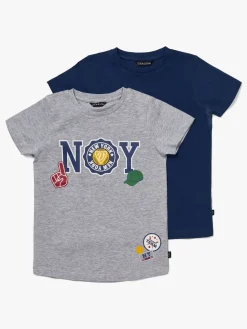 Luca & Lola San Marino T-Shirt 2-pak, Grey Melange/Navy
