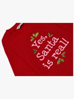 Luca & Lola Top Santa Is Real, Red