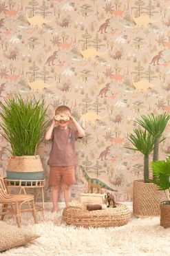 Majvillan Tapet Dinosaur Vibes, Sandy Beige