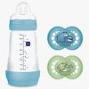 MAM Original Silikone Sut 16-36 mdr. 2-pak & Easy Start Sutteflaske Anti-Kolik 260 ml, Blå