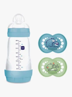 MAM Original Silikone Sut 16-36 mdr. 2-pak & Easy Start Sutteflaske Anti-Kolik 260 ml, Blå