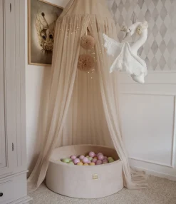 Meowbaby  Rundt Boldbassin Fløjl 30x90, Ecru