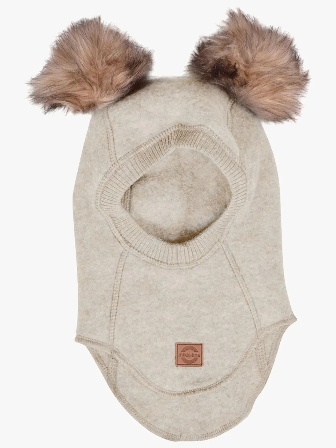 Mikk-Line Elefanthue Merinould med Pomponer, Melange Offwhite