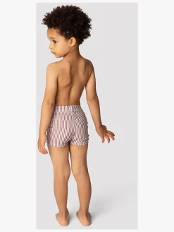 MINI A TURE Gerryan Badeshorts, Acorn Brown Stripes