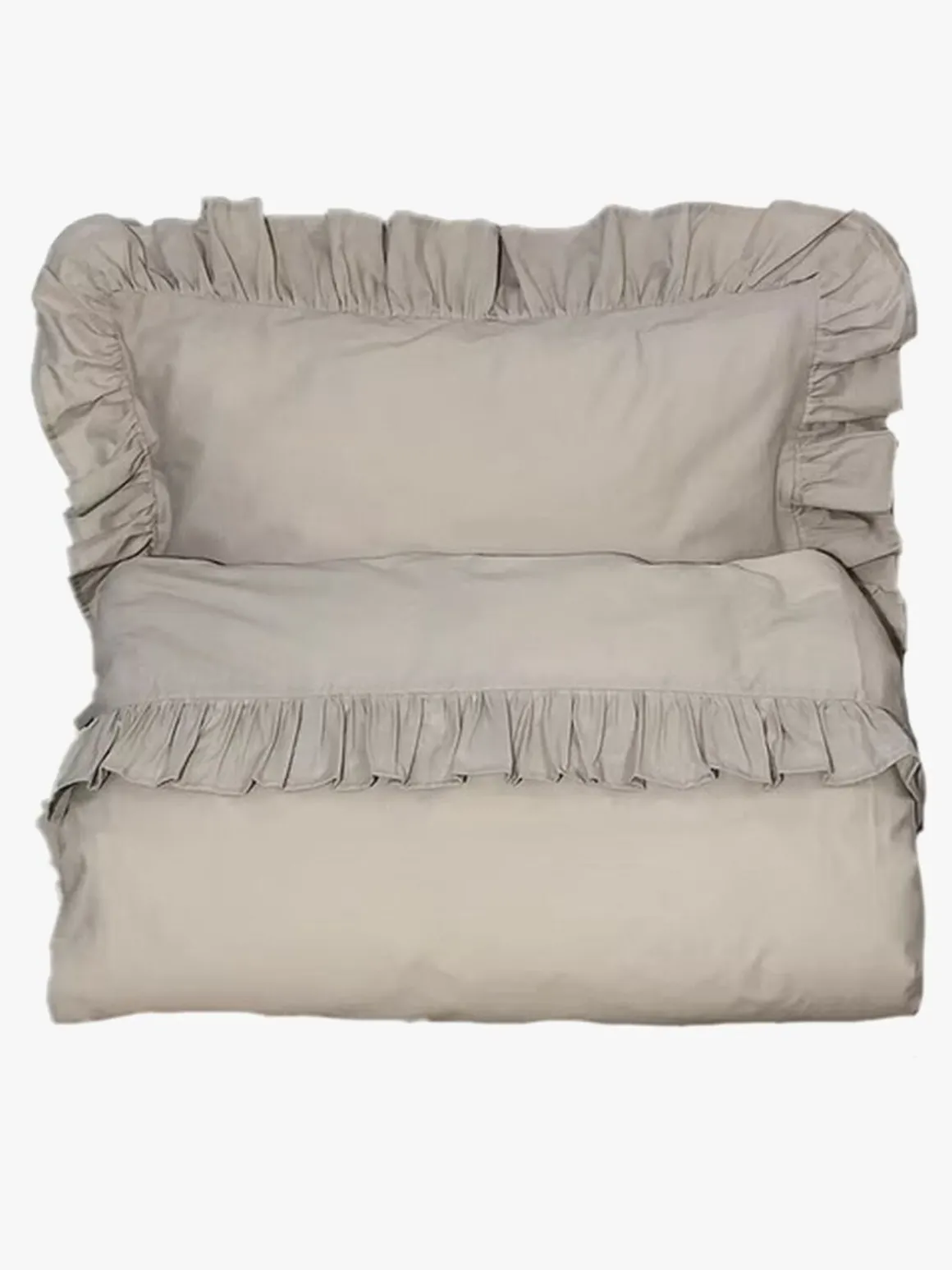 Mini Dreams Frill Sengesæt 100x130, Sandfarvet