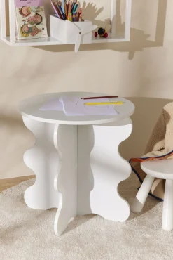 Minitude  Bølget Sidebord, Hvid