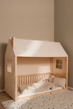 Minitude Nordic Mason Husseng 70x160 & BabyMatex Madras Soft Plus + Sengehimmel, Natur