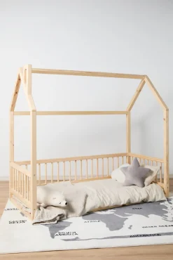 Minitude Nordic MASON Juniorseng, Natur med BabyMatex Softi Plus Madras 70x160 cm