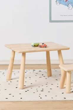 Minitude Nordic Rektangulært Bord & Firkantede Skamler, Natur