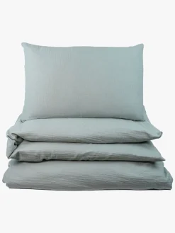 NG Baby Sengesæt Tremmeseng Musselin 100x130, Frosty Green