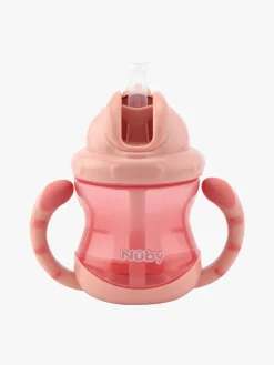 Nuby Twin Handle Flip It Kop 240 ml +12 m, Pink