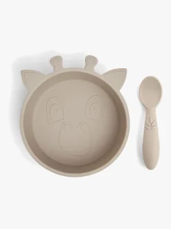 nuuroo Elia Giraf Tallerkensæt 2-pak Silikone, Cobblestone