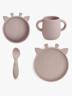 nuuroo Lykke Giraff Tallerkensæt 4-pak Silikone, Woodrose