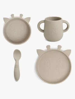 nuuroo Lykke Giraff Tallerkensæt 4-pak Silikone, Cobblestone