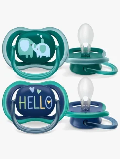 Philips Avent Ultra Air Deco Sut 2-Pak 18+m, Grøn/Blå