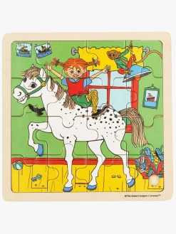 Pippi Langstrømpe Træpuslespil Pippi & Lilla Gubben 16 Dele