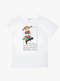 Pippi Langstrømpe  Venlig T-shirt, Hvid