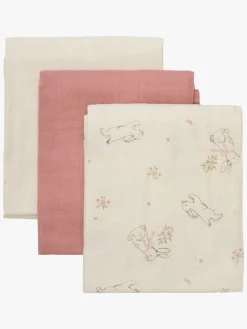 Pippi Tæpper/ Stofbleer i Musselin 3-Pak, Rose Tan