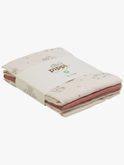 Pippi Tæpper/ Stofbleer i Musselin 3-Pak, Rose Tan