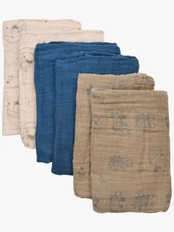 Pippi Tæpper/ Stofbleer i Musselin 6-Pak, China Blue