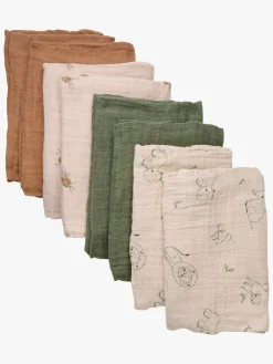 Pippi Tæpper/ Stofbleer i Musselin 8-Pak, Deep Lichen Green