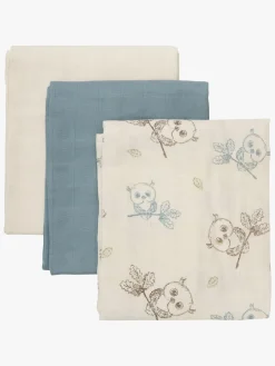 Pippi Tæpper/ Stofbleer i Musselin 3-Pak, Metal Mint