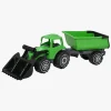 Plasto Traktor m. Frontlæsser & Anhænger, Grøn/Sort