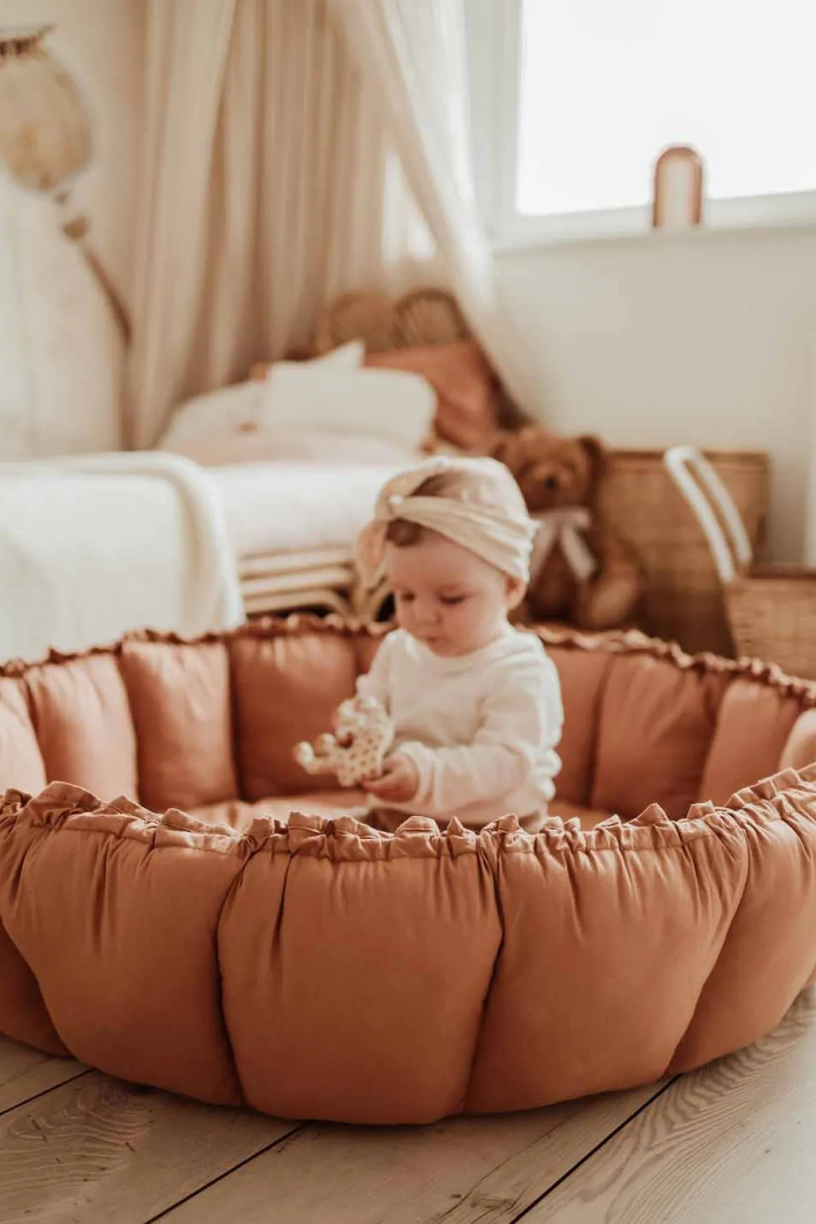 Play&Go Organic Bloom Legetæppe, Tawny Brown