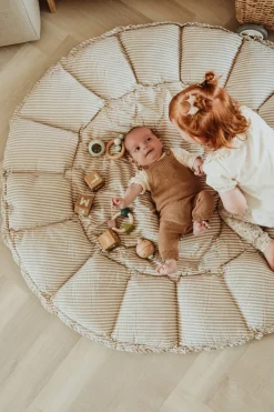 Play&Go Organic Bloom Legetæppe, Stripes Blue