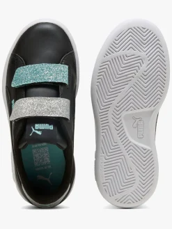 Puma Smash 3.0 Glitter Velcro V Infant Sneakers, Sort