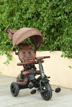 QPlay Rito Delux 6-i-1 Sammenklappelig Trehjulet Cykel, Brun