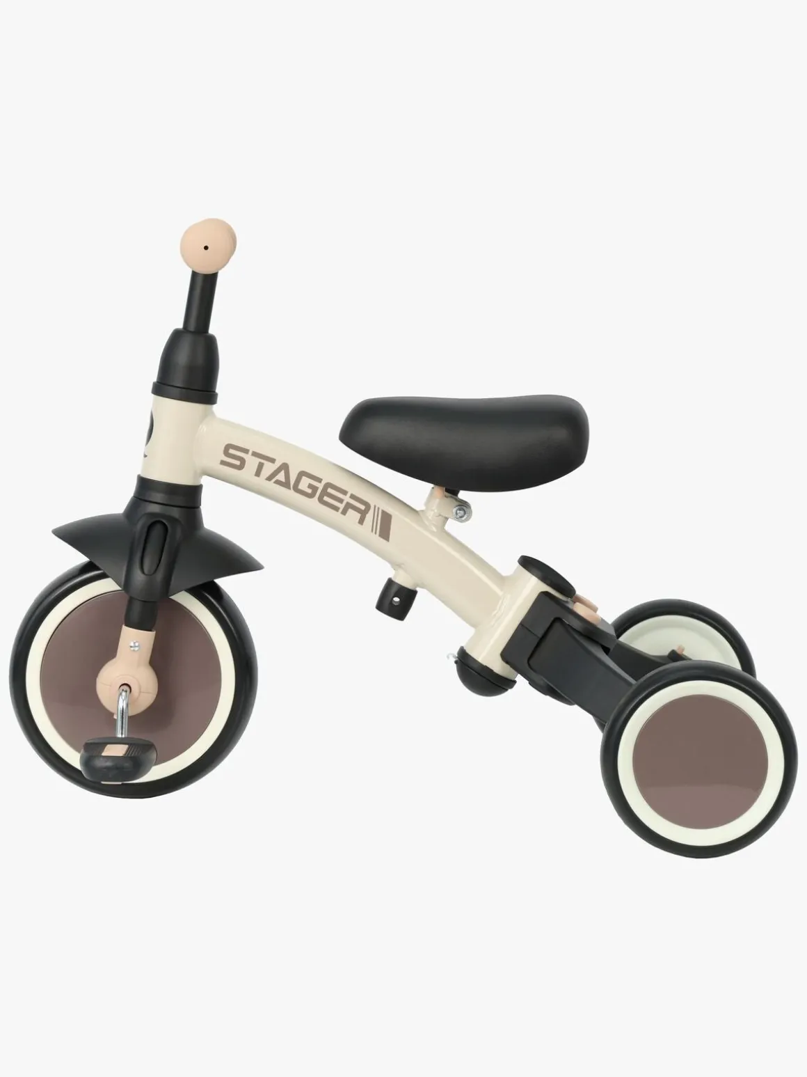 QPlay Stager 3-i-1 Transformerbar Trehjulet Cykel, Brun