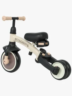 QPlay Stager 3-i-1 Transformerbar Trehjulet Cykel, Brun