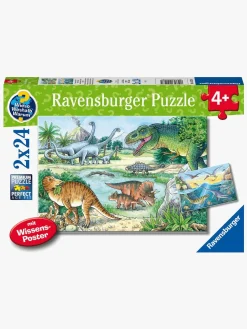 Ravensburger Puslespil Dinosaurusser på Land & i Vand 2x24 Brikker