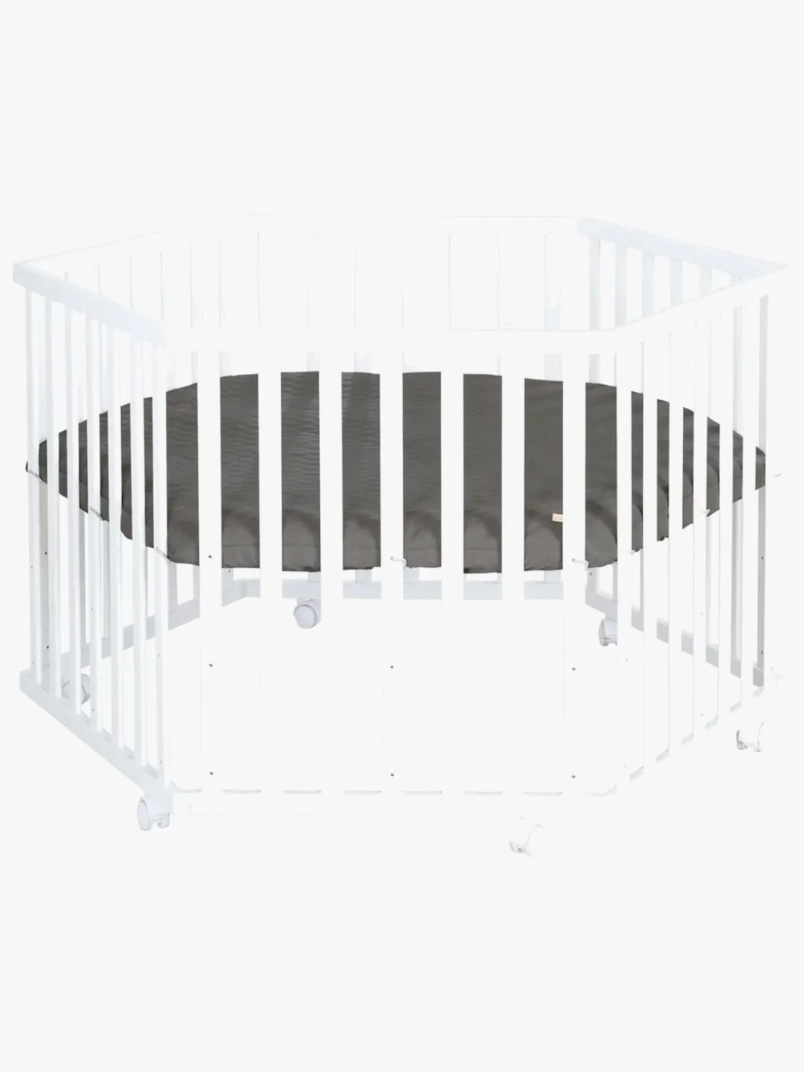 Roba Hexagon Kravlegård med Hjul, White & Graphite Quilted