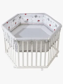 Roba Hexagon Kravlegård med Hjul & Sengehest, Adam & Owl White