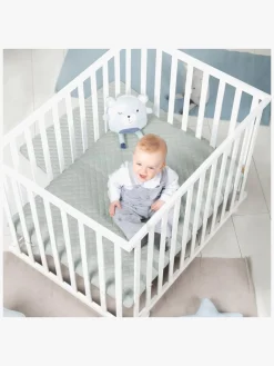 Roba Style Kravlegård med Hjul, White & Green