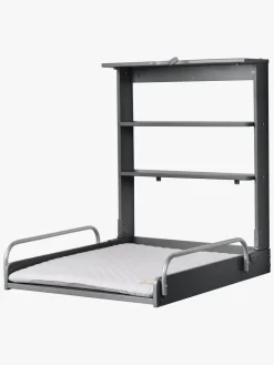 Roba Væghængt Puslebord & Puslepude, Anthracite Lacquered/Silver Grey