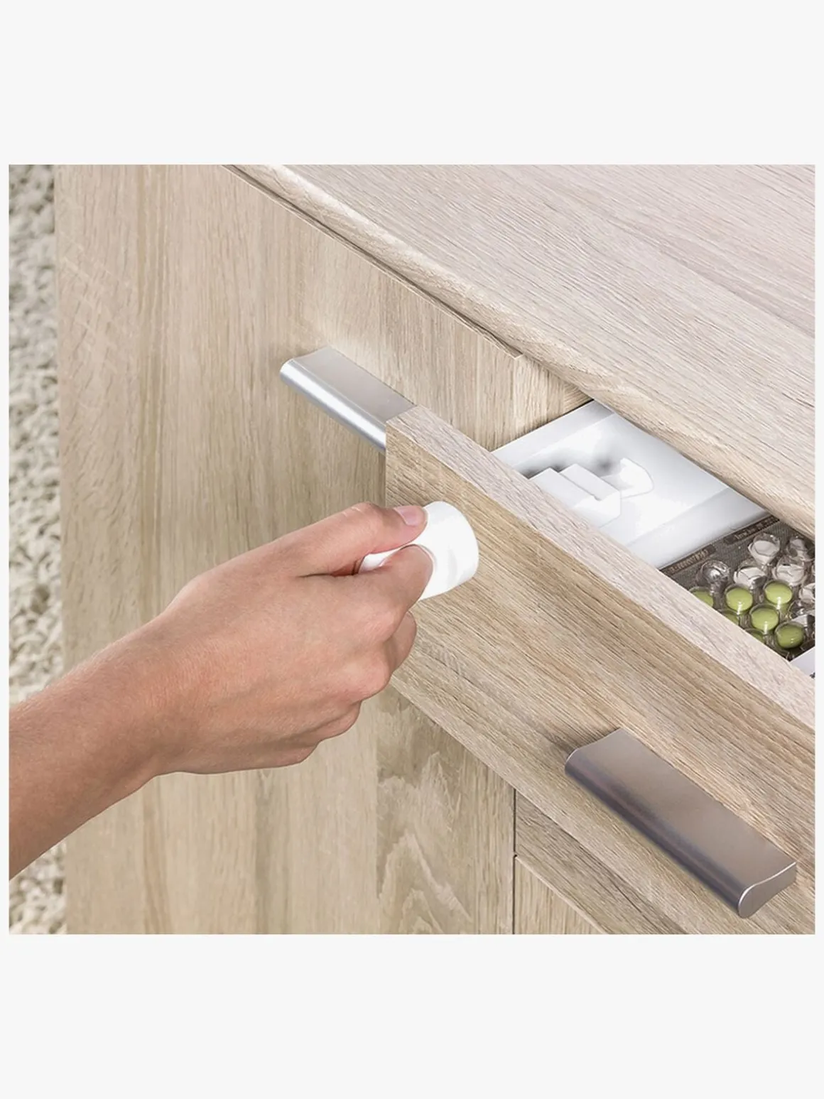 Safe & Care Selvklæbende Magnetisk Lås, Hvid