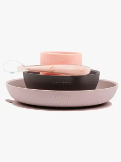 Soft Sili Børneservice 4 dele Lyserød/Aubergine