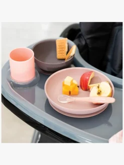 Soft Sili Børneservice 4 dele Lyserød/Aubergine