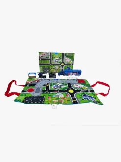 Suntoy Container Truck Legesæt med Måtte 14 Dele Politi